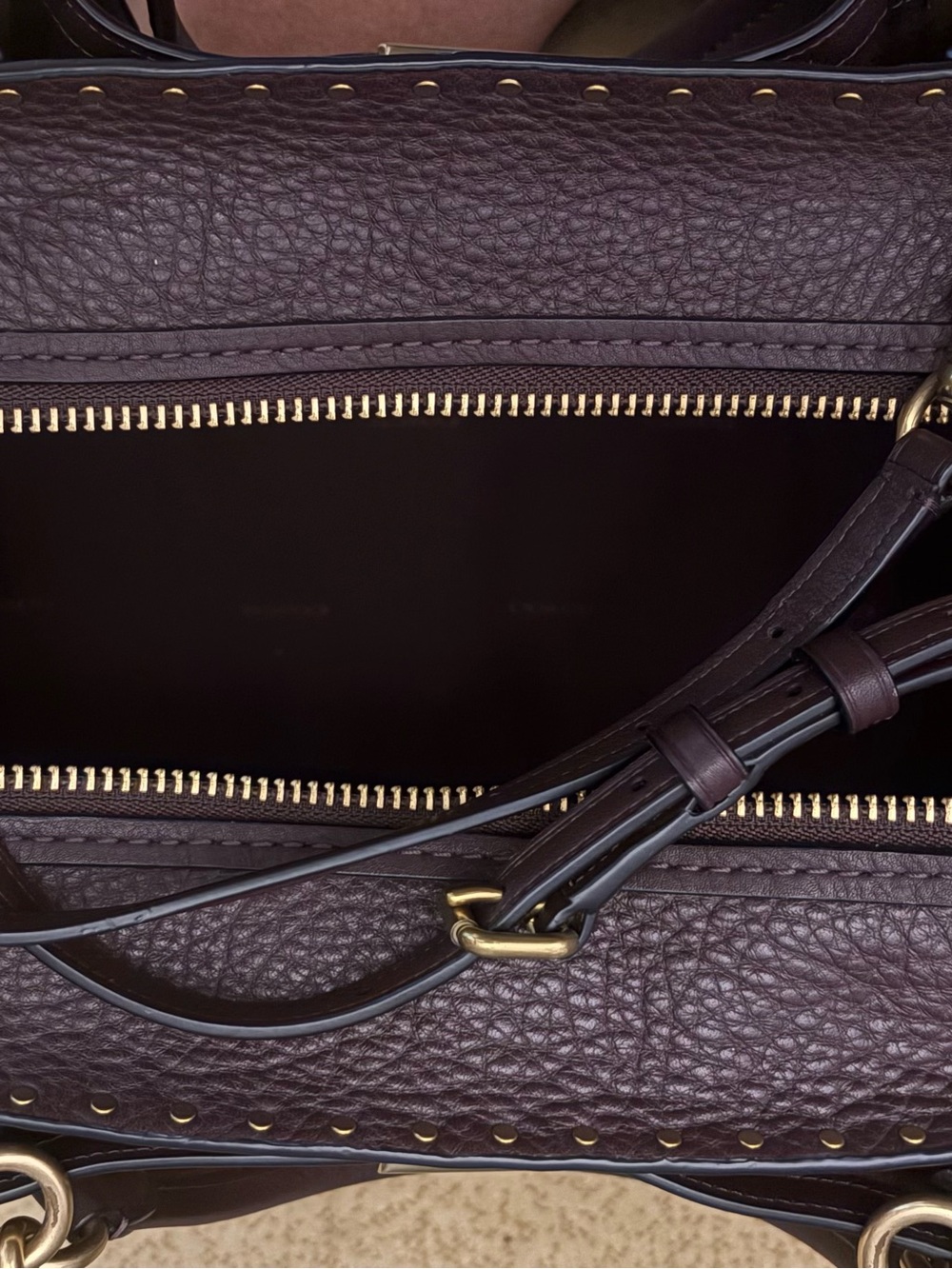 Coach Dreamer 36 with Border Rivets Oxblood Leather Satchel (charms not include) - Picture 11 of 11